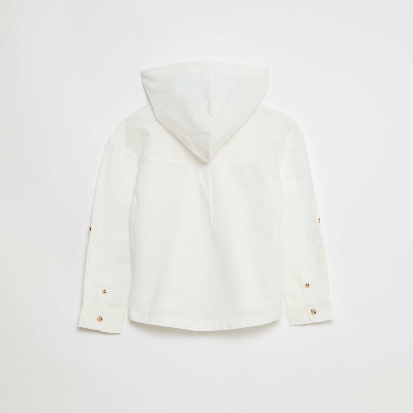 Chemise à capuche regular en coton uni BLANC