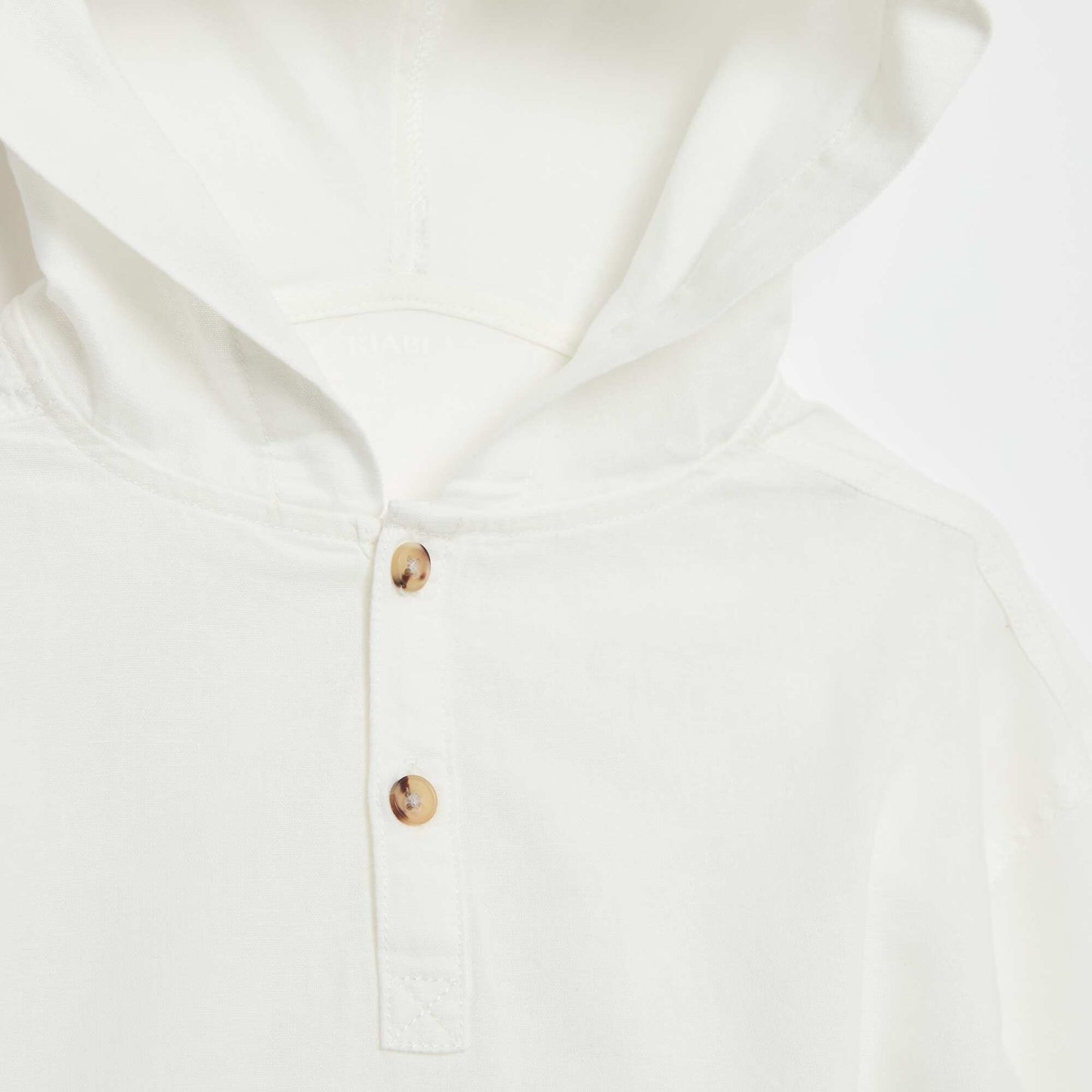 Chemise à capuche regular en coton uni BLANC