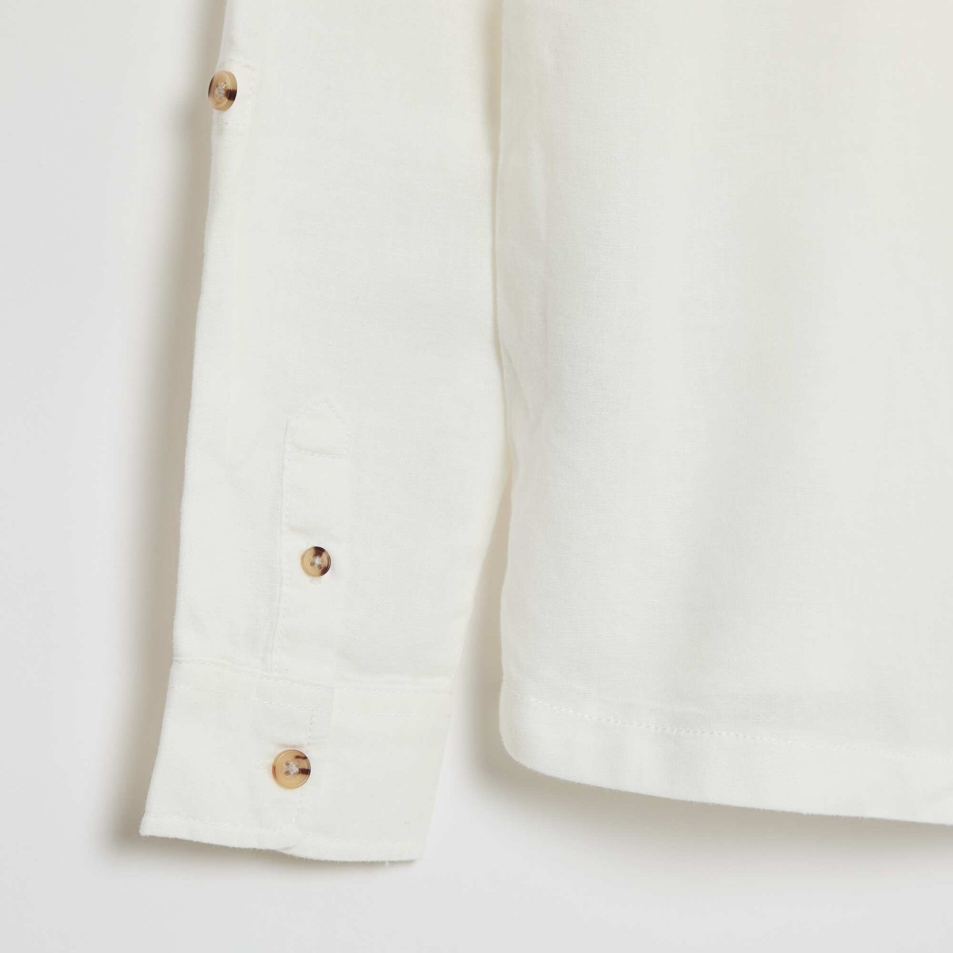 Chemise à capuche regular en coton uni BLANC