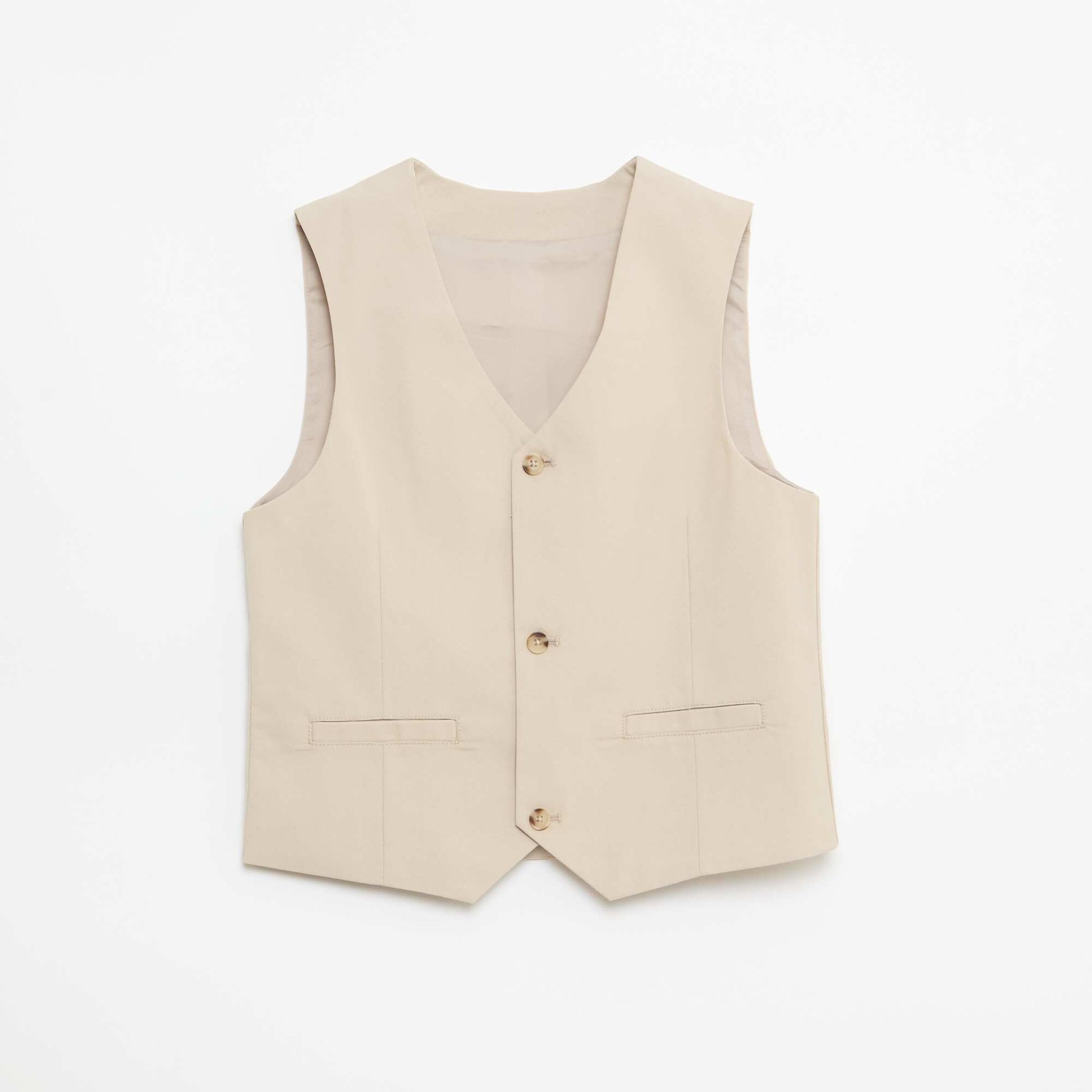 Gilet de costume stretch uni BEIGE