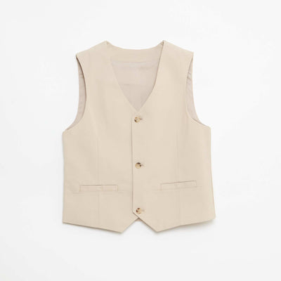 Gilet de costume stretch uni BEIGE