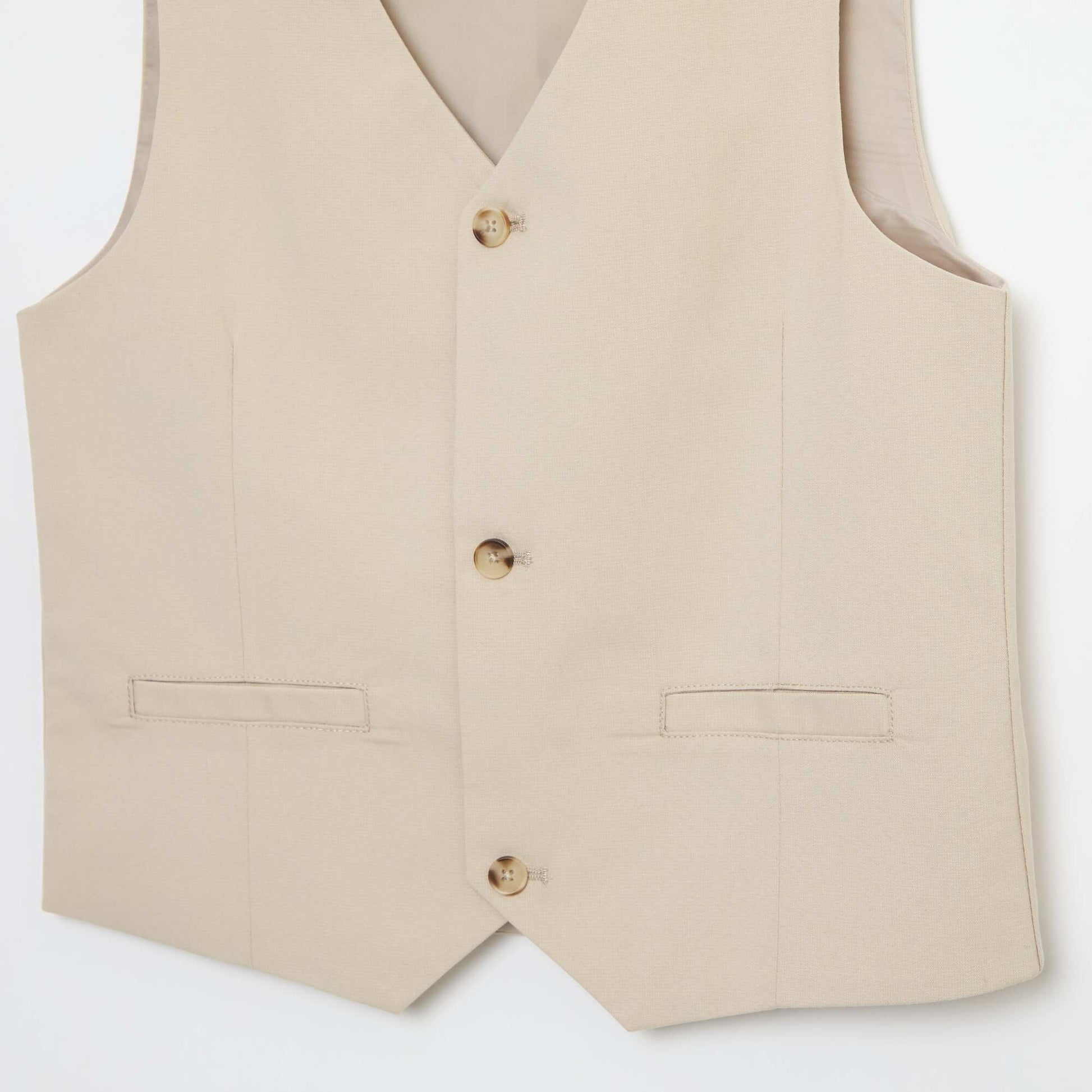 Gilet de costume stretch uni BEIGE
