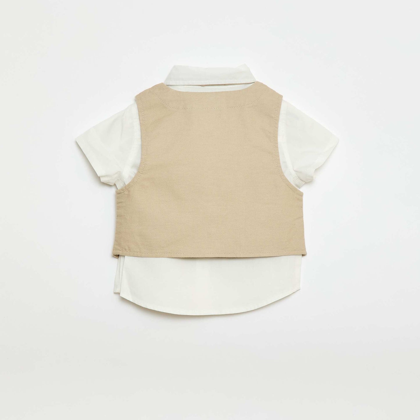 Ensemble chemise + gilet sans manches + short + noeud papillon - 4 pièces BEIGE