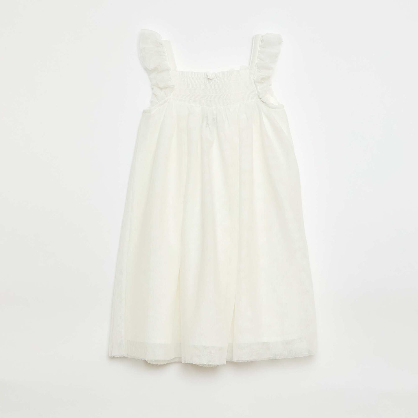 Robe en tulle avec fleurs 3D BLANC