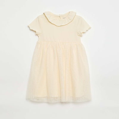 Robe en tulle pailletée BEIGE