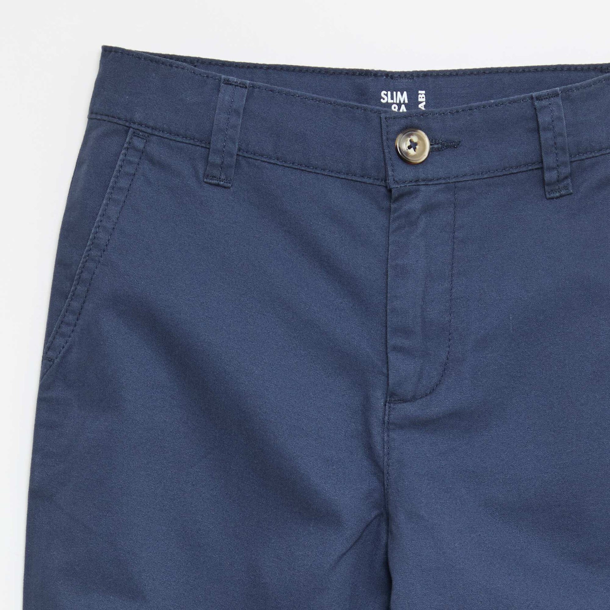 Chino 5 poches slim fit uni BLEU
