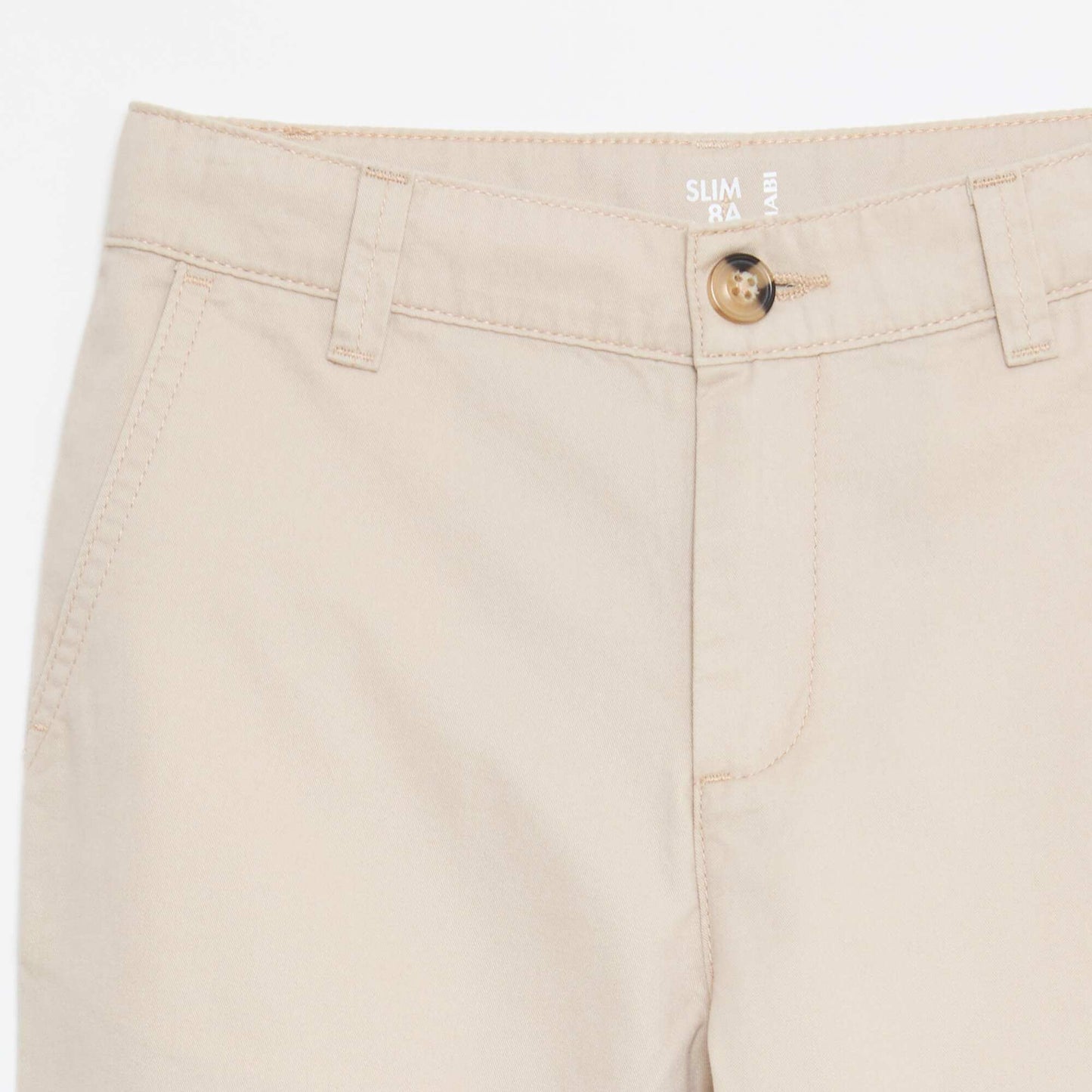 Chino 5 poches slim fit uni BEIGE