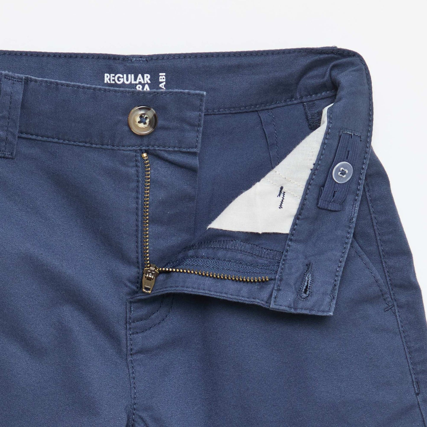 Bermuda en twill de coton uni BLEU