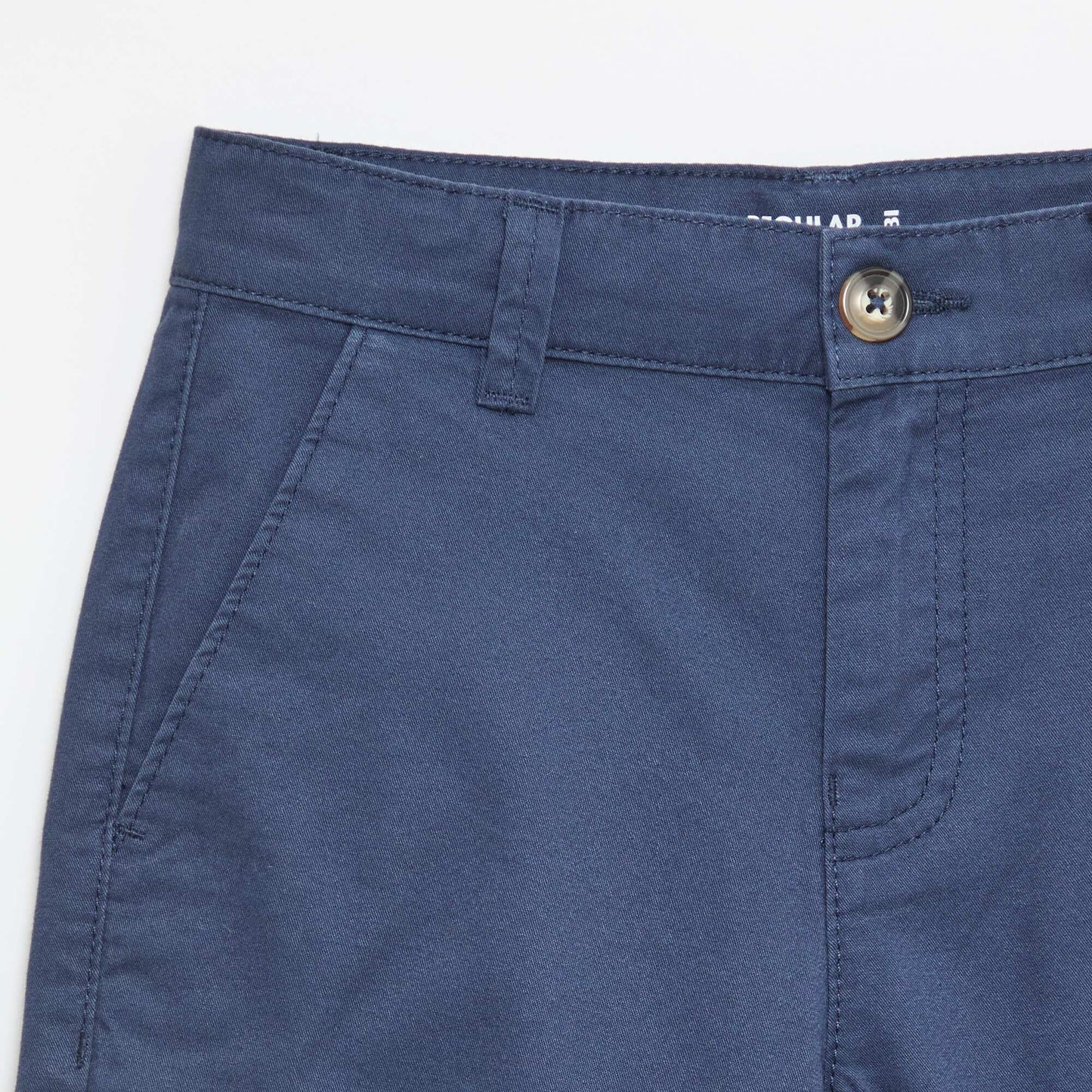 Bermuda en twill de coton uni BLEU