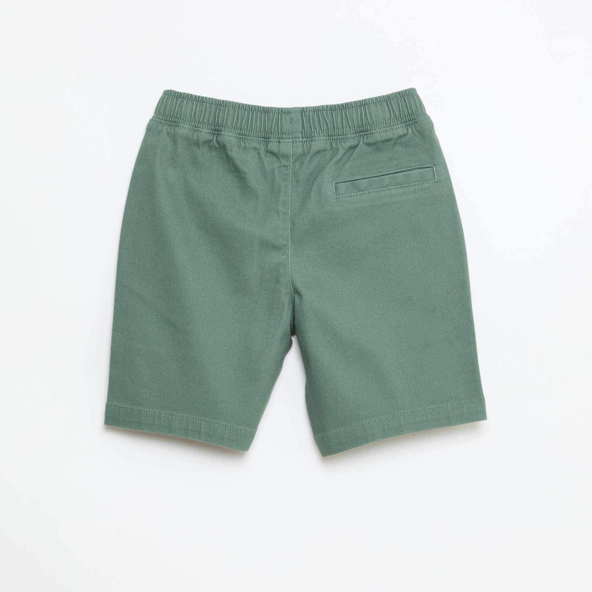Bermuda denim en coton uni VERT