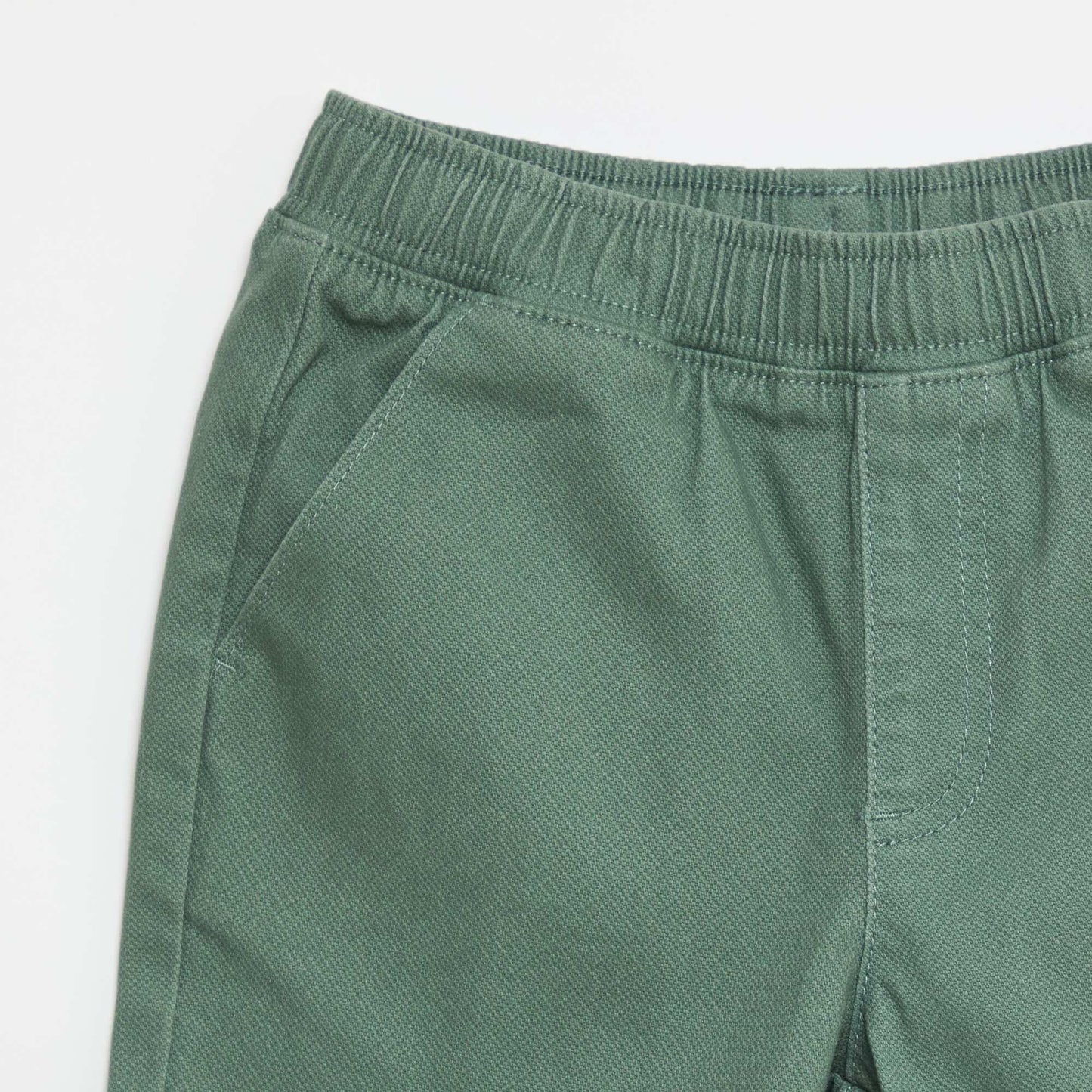 Bermuda denim en coton uni VERT