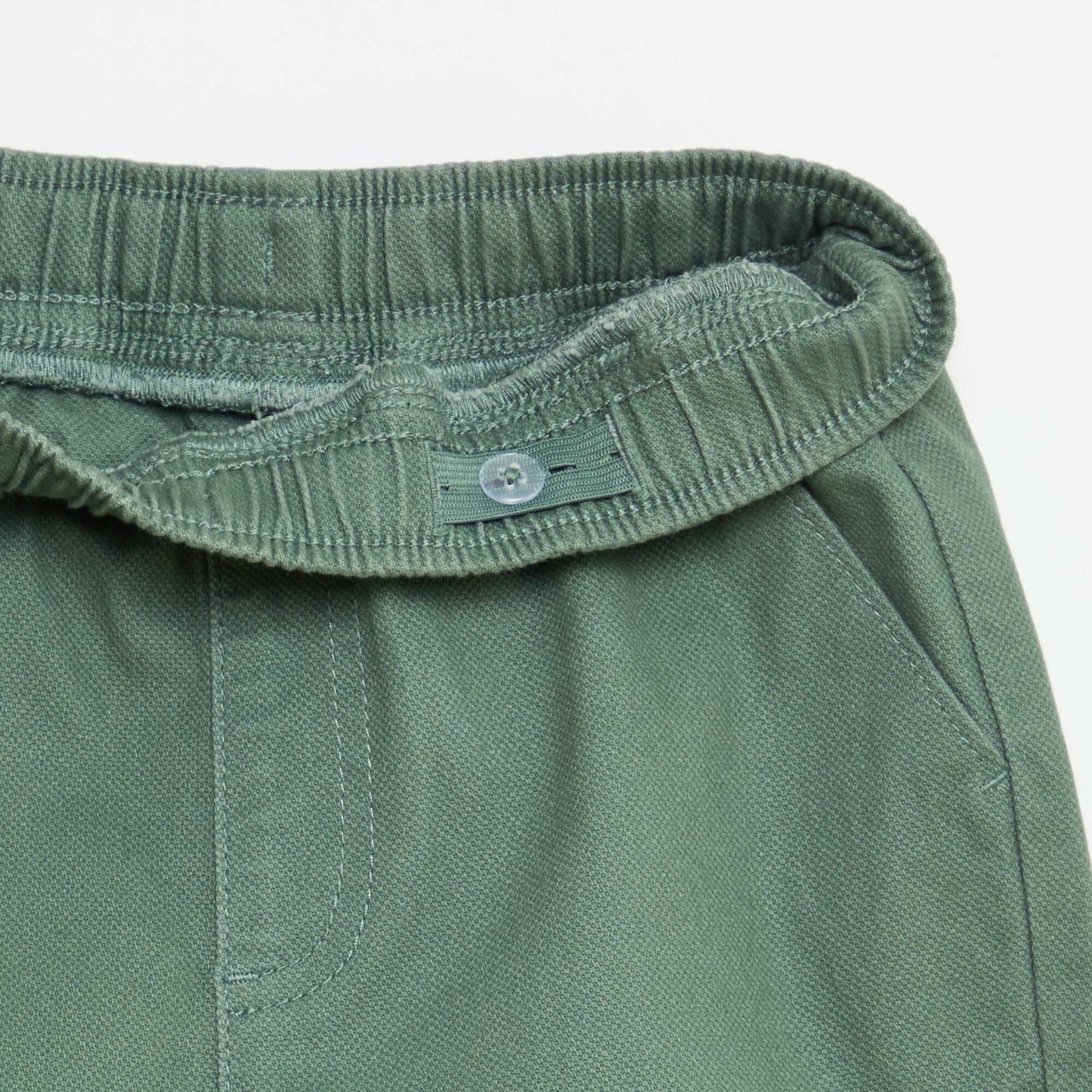Bermuda denim en coton uni VERT