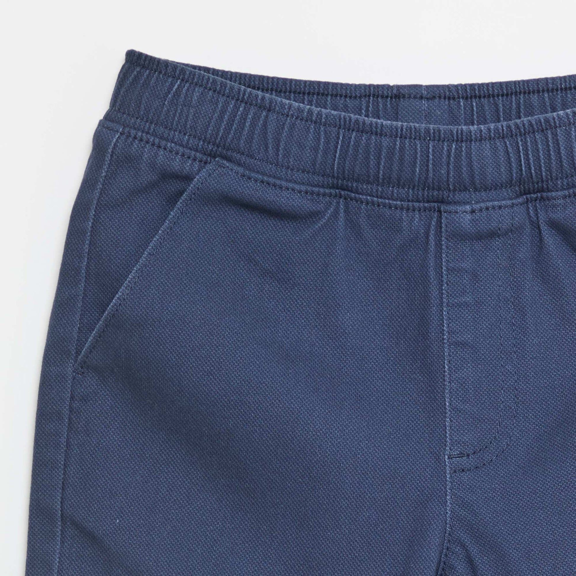 Bermuda denim en coton uni BLEU