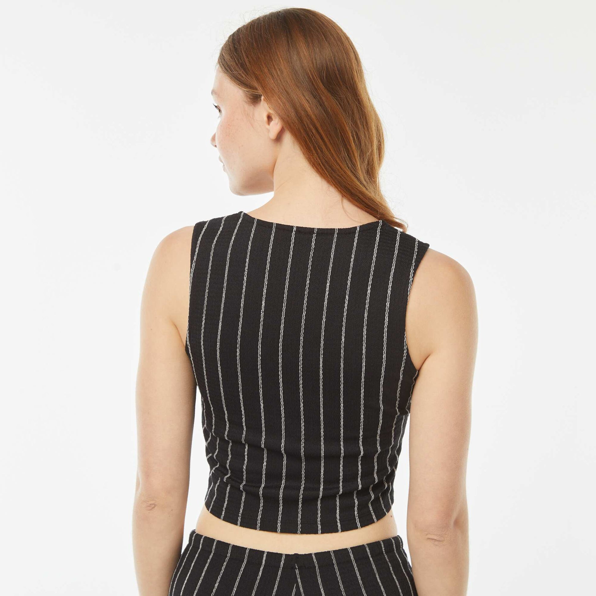 Top esprit gilet de costume NOIR