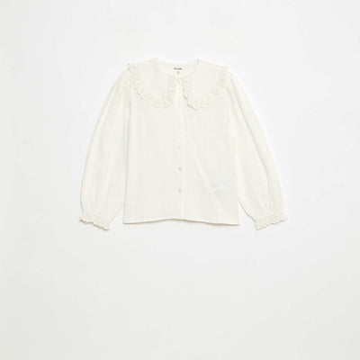 Blouse en double gaze de coton BLANC