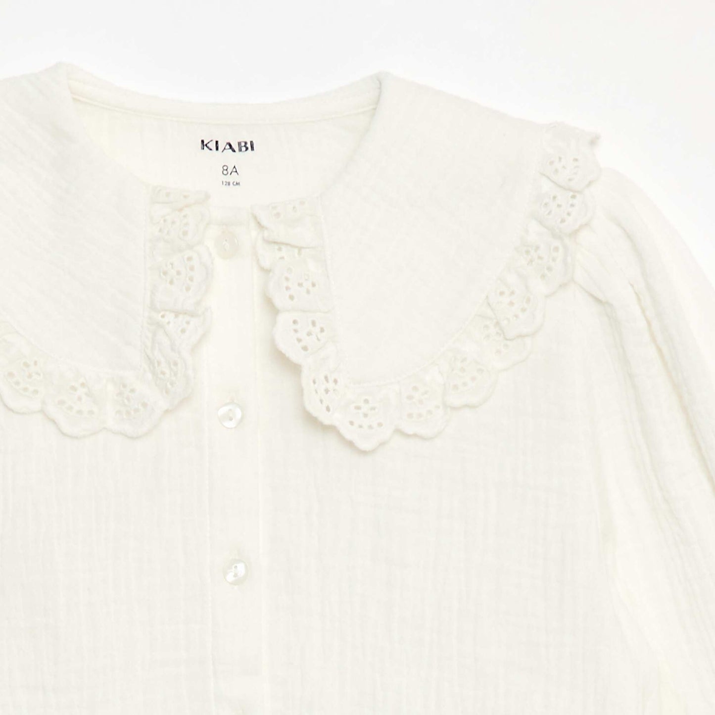 Blouse en double gaze de coton BLANC