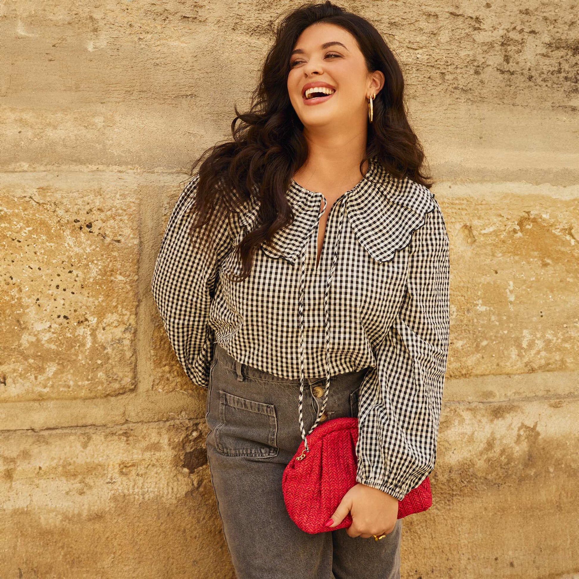 Blouse avec large col claudine NOIR