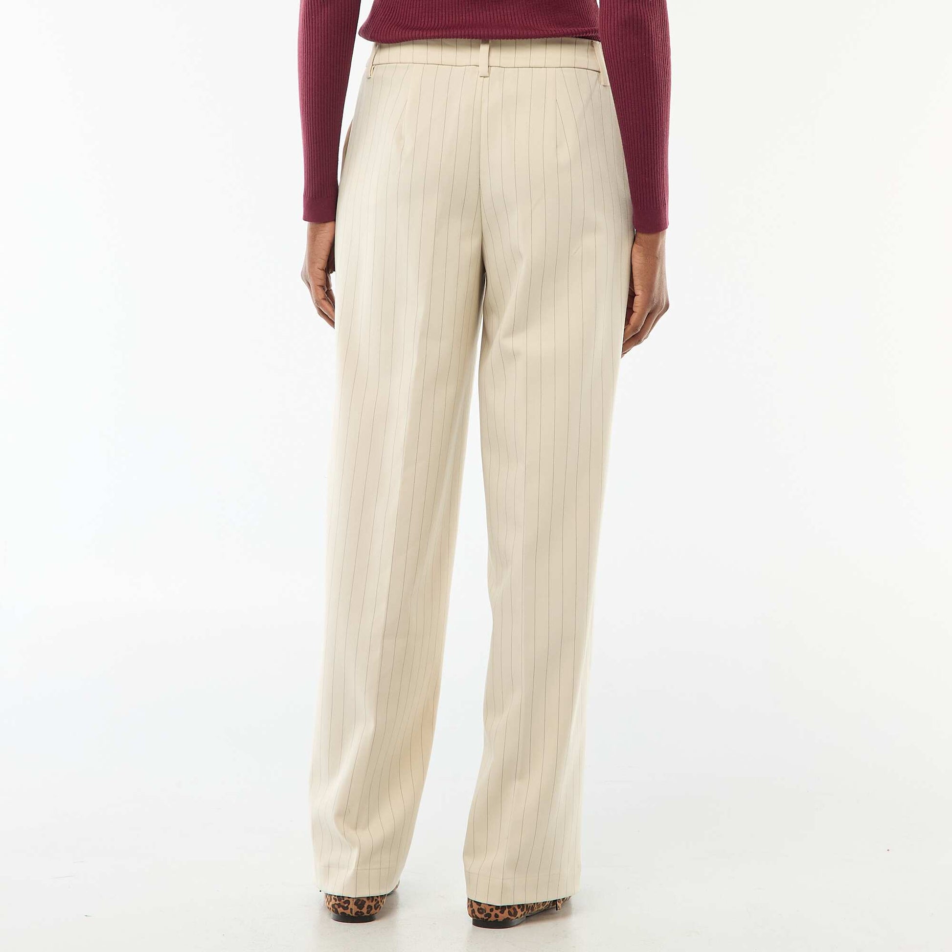 Pantalon large fluide uni BEIGE
