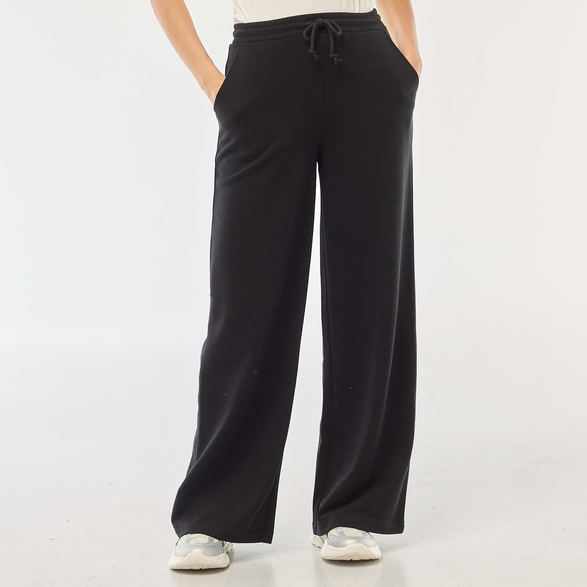 Jogging uni en coton NOIR