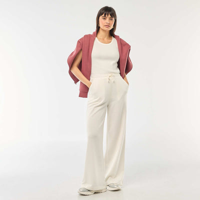 Jogging uni en coton BLANC