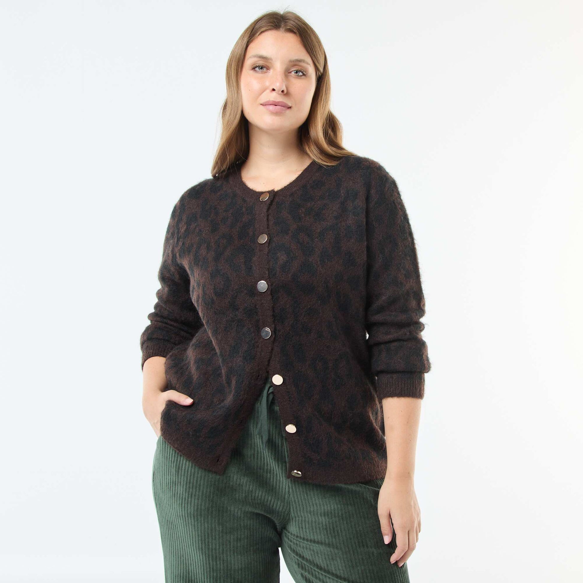 Gilet doux imprimé léopard LéOPARD