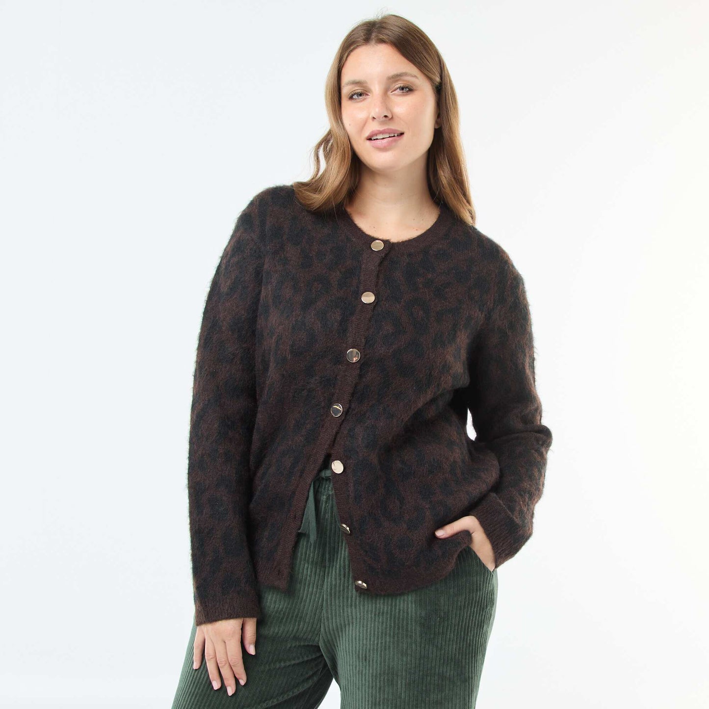 Gilet doux imprimé léopard LéOPARD