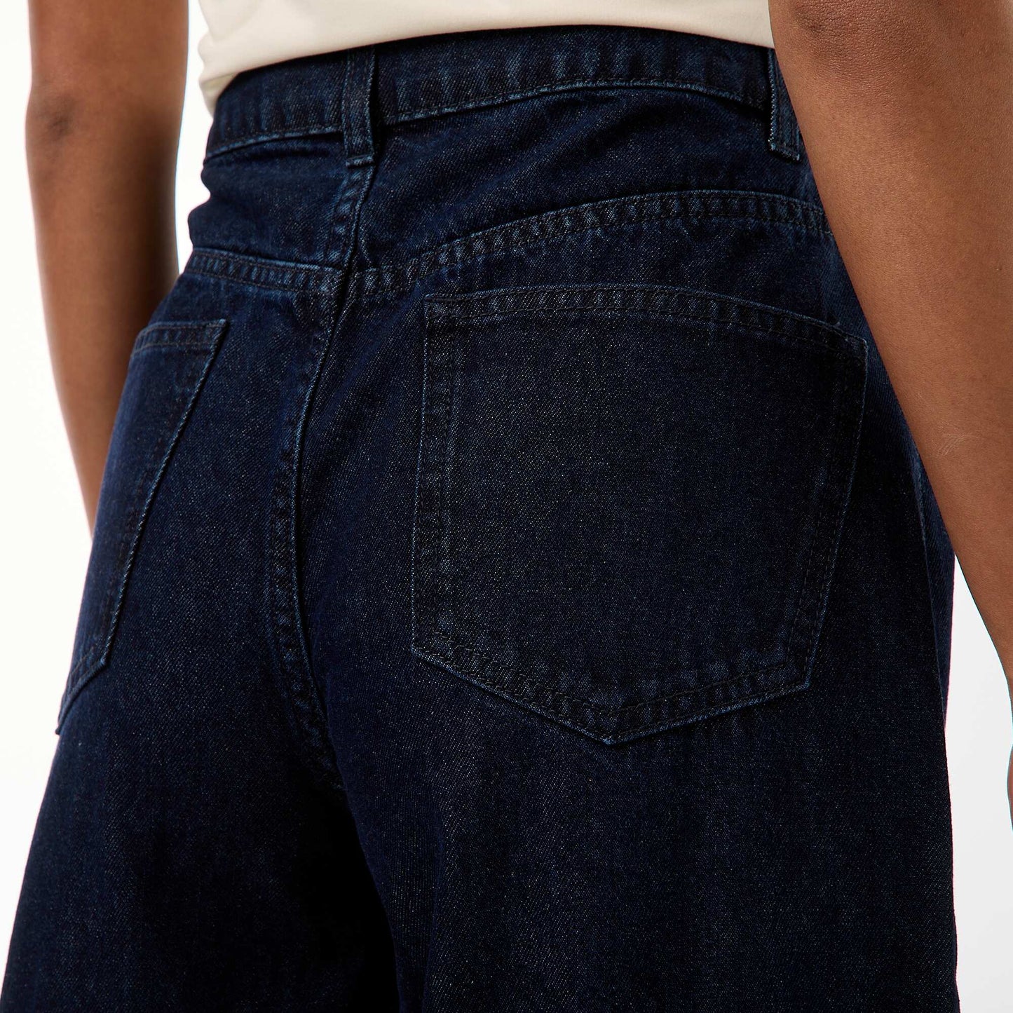 Jean coupe wide leg à 5 poches BLEU