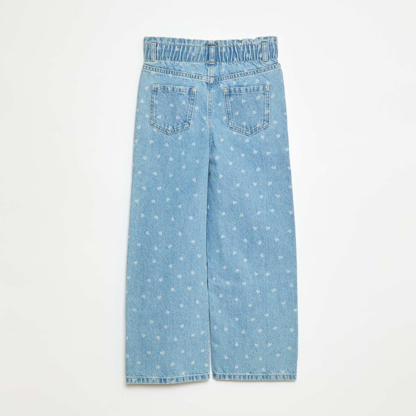 Jean wide leg avec taille élastiquée BLEU