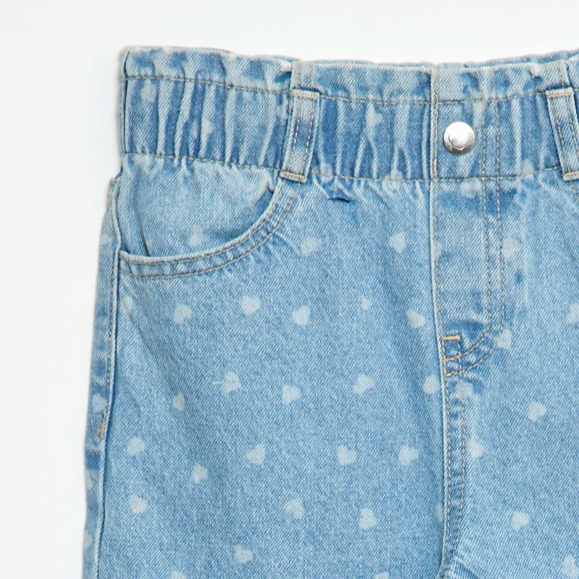 Jean wide leg avec taille élastiquée BLEU