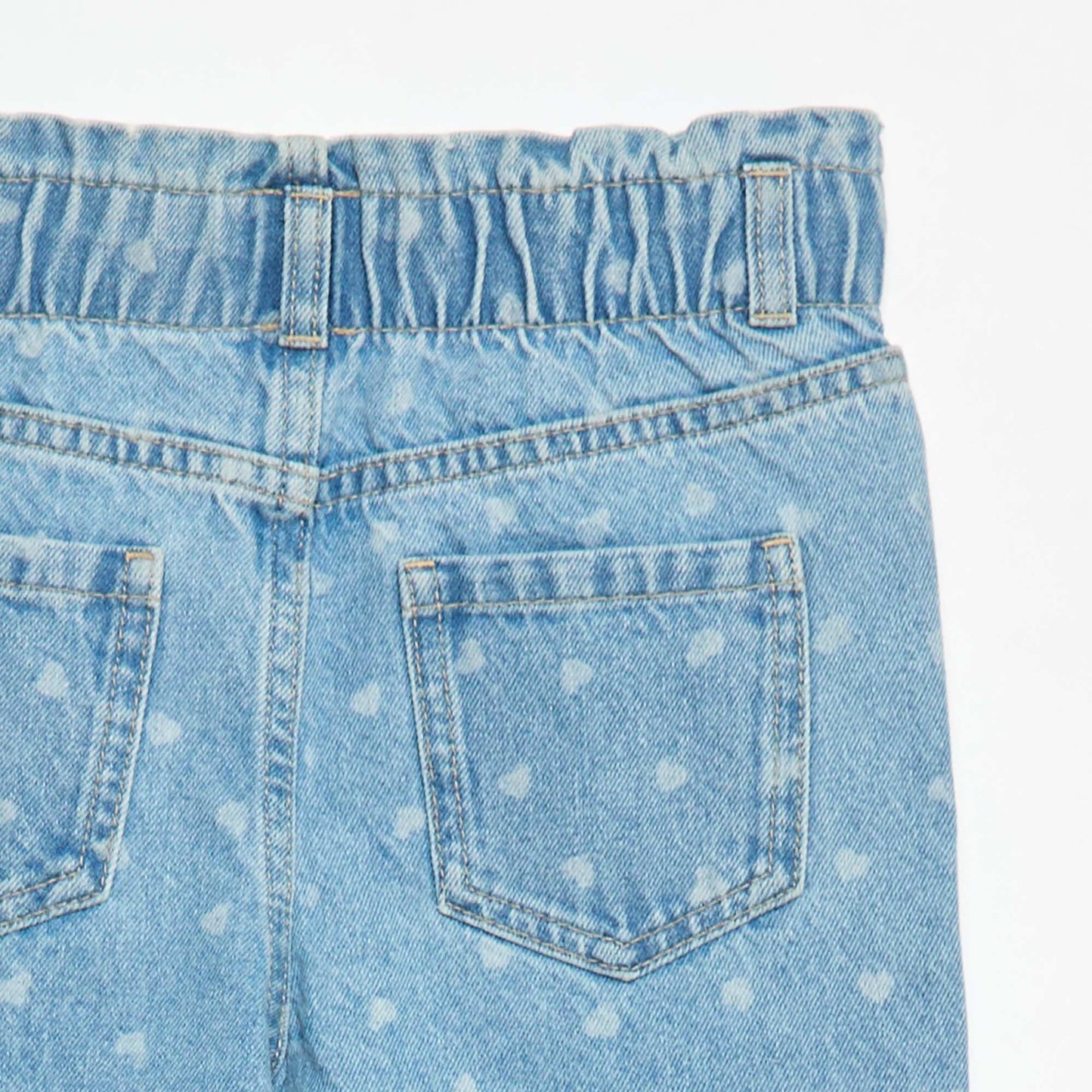 Jean wide leg avec taille élastiquée BLEU