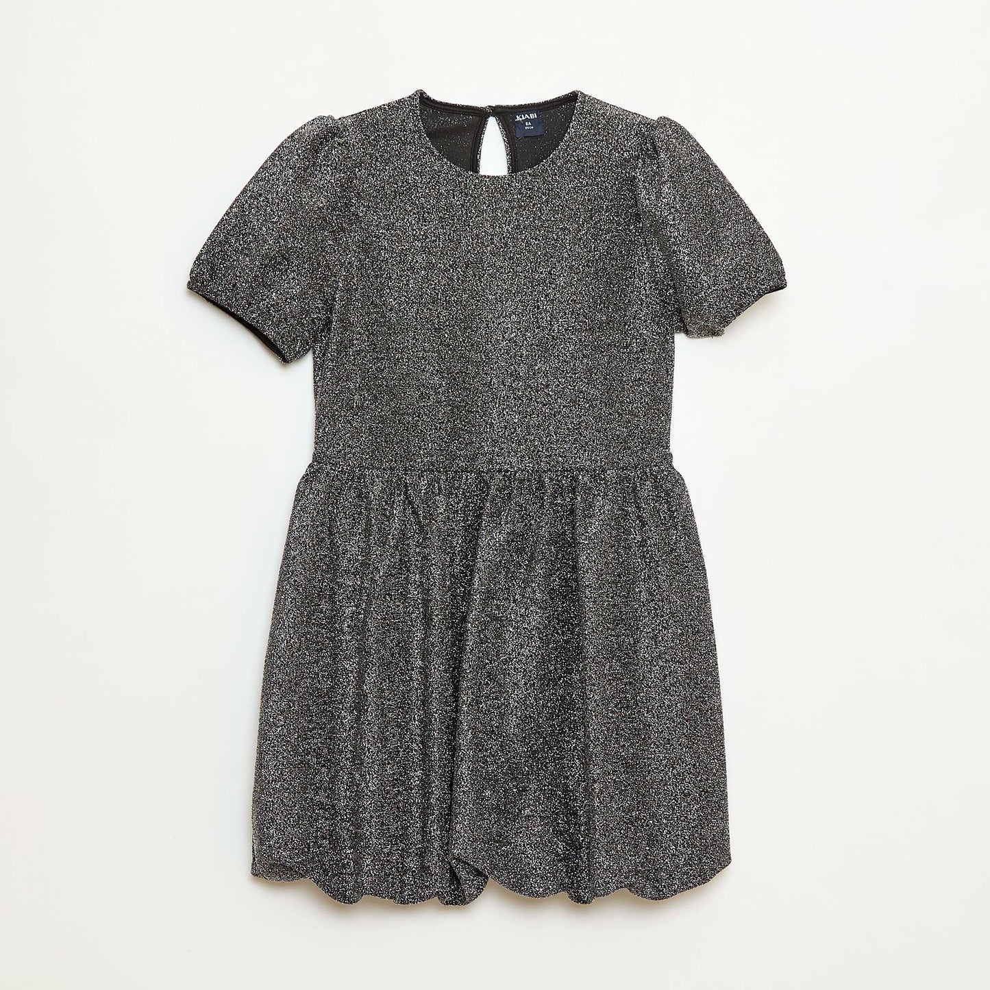 Robe à manches courtes avec paillettes all over GRIS