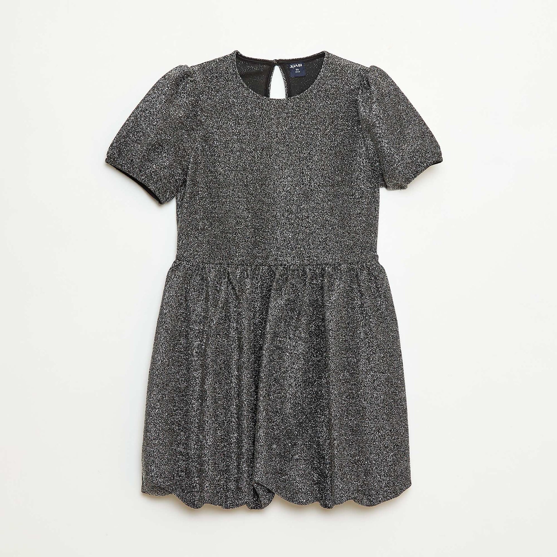Robe à manches courtes avec paillettes all over GRIS