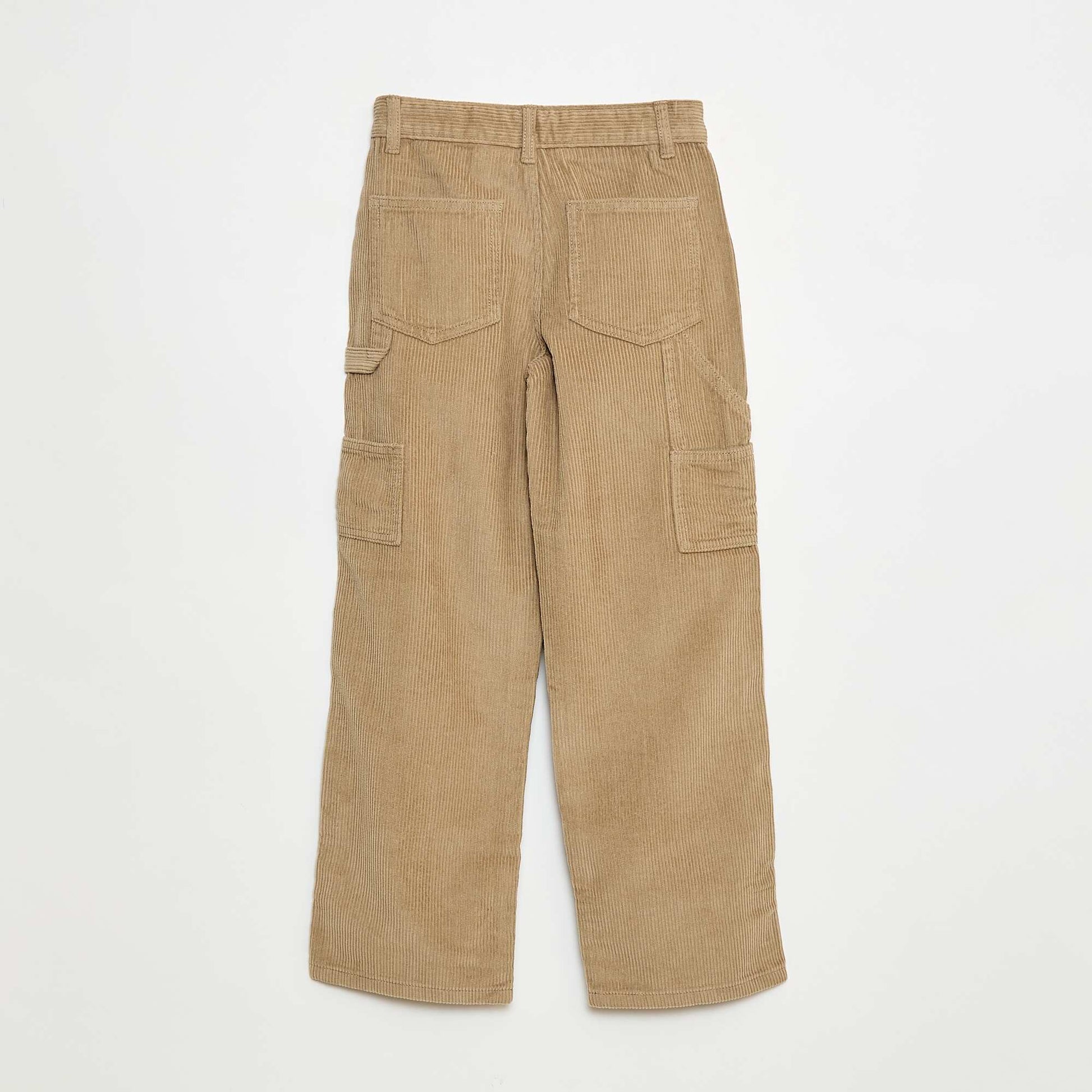 Pantalon large en velours uni MARRON