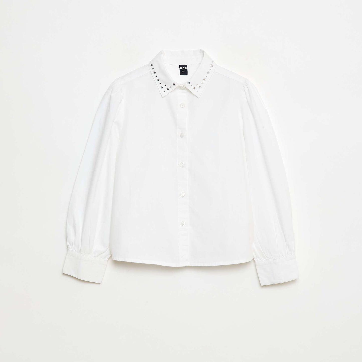 Chemise à col faux bijoux BLANC