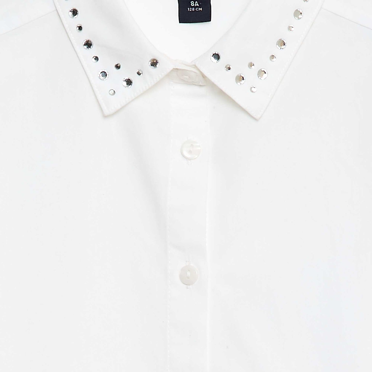 Chemise à col faux bijoux BLANC