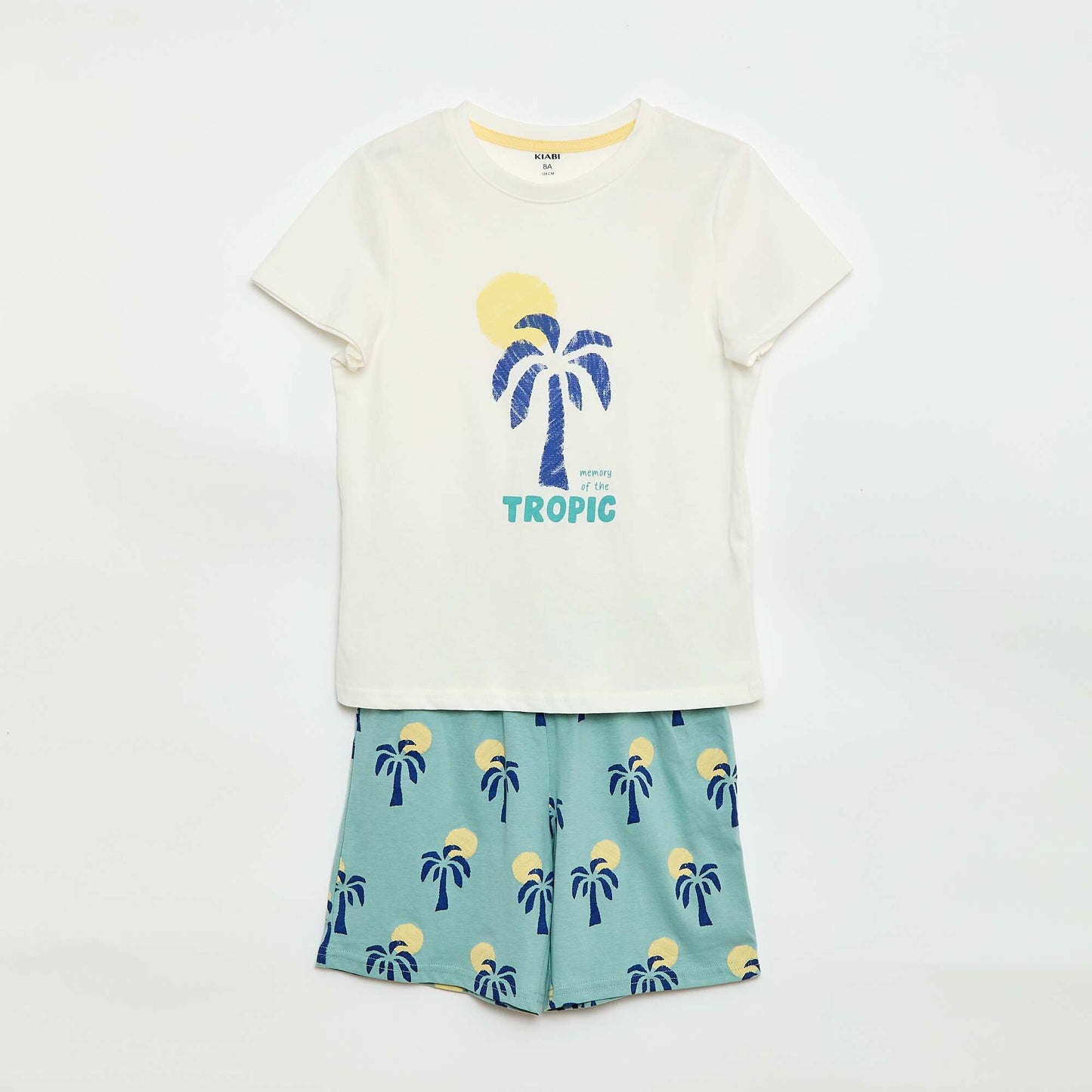 Pyjama court short + tee-shirt VERT