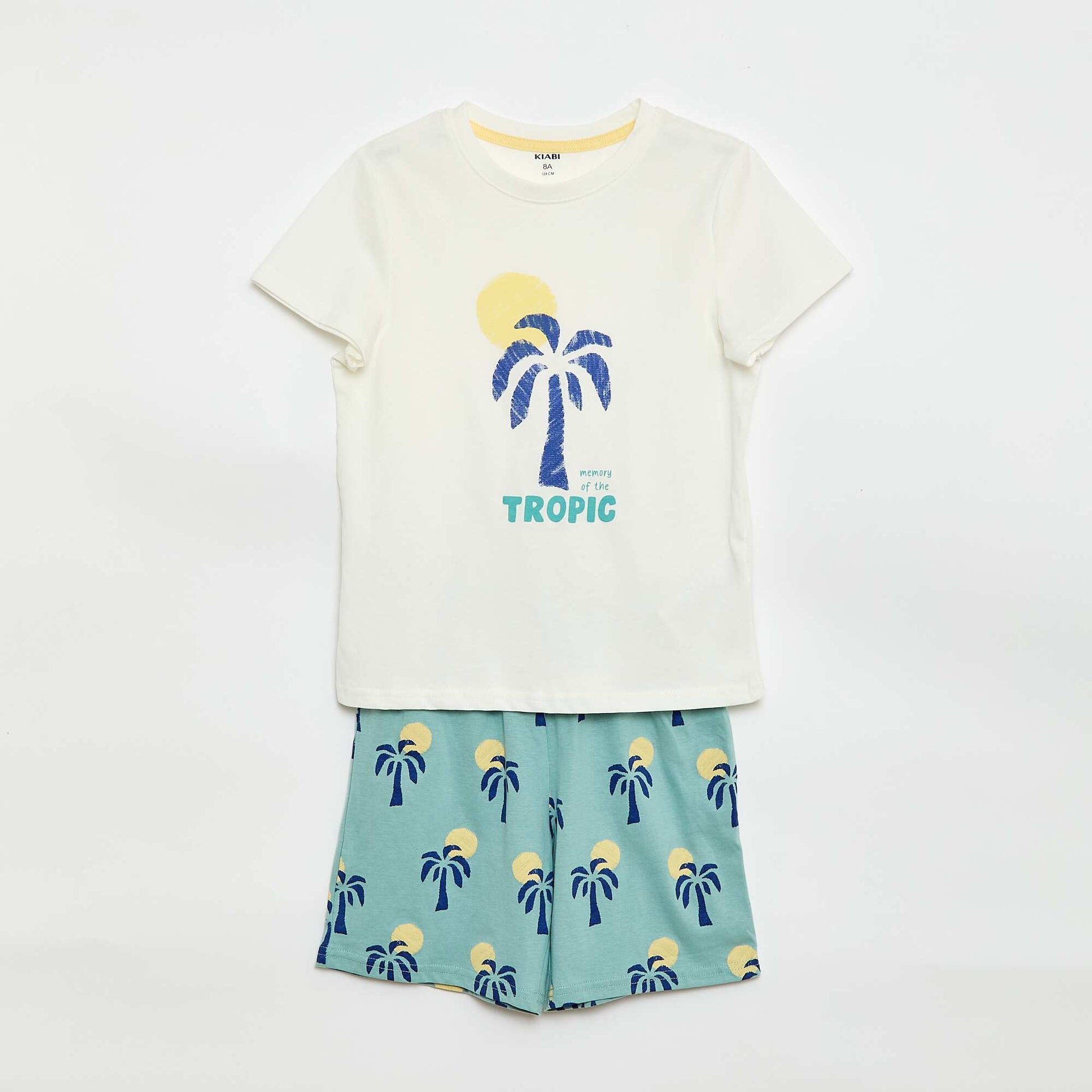 Pyjama court short + tee-shirt VERT