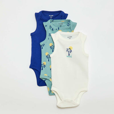 Lot de 3 bodies sans manches VERT