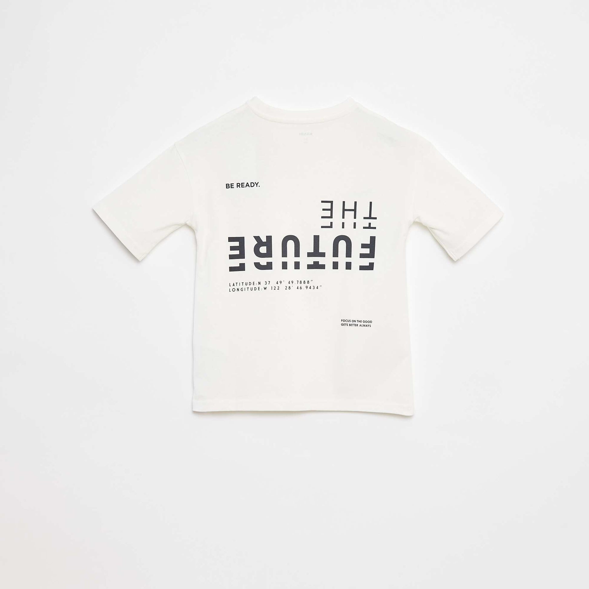 T-shirt imprimé à message BEIGE