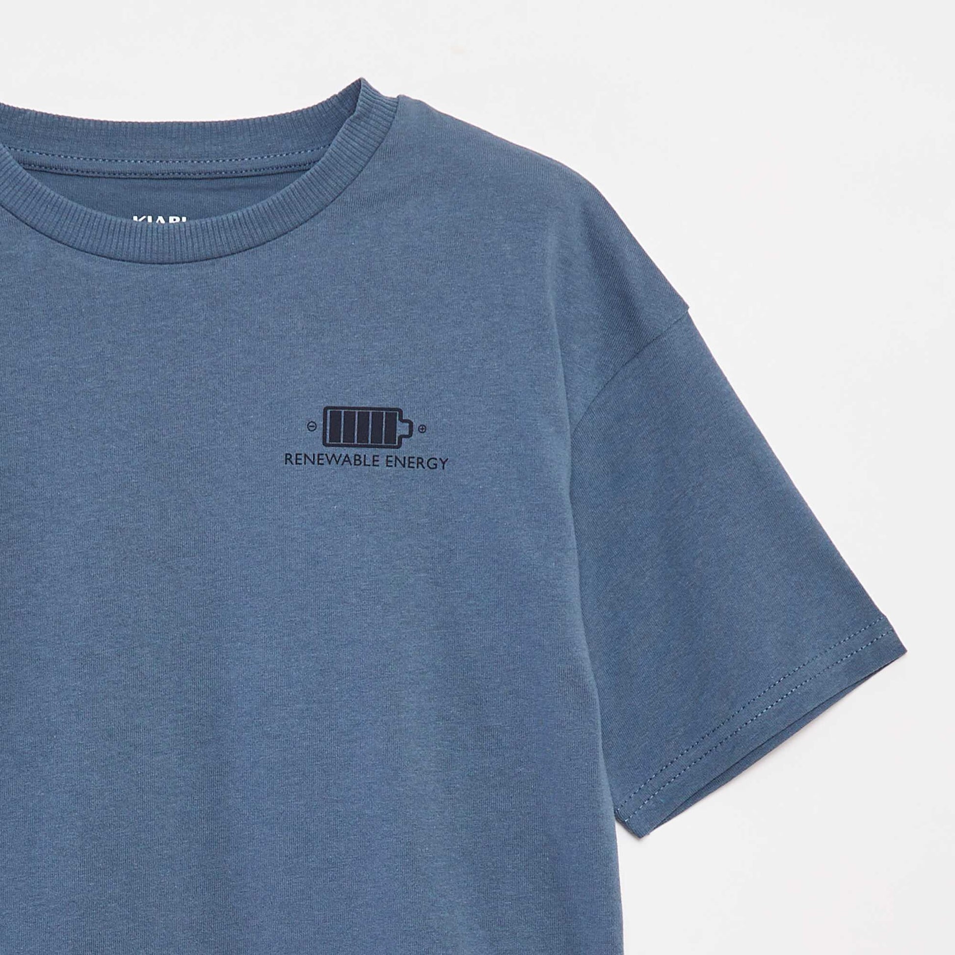 T-shirt imprimé à message BLEU