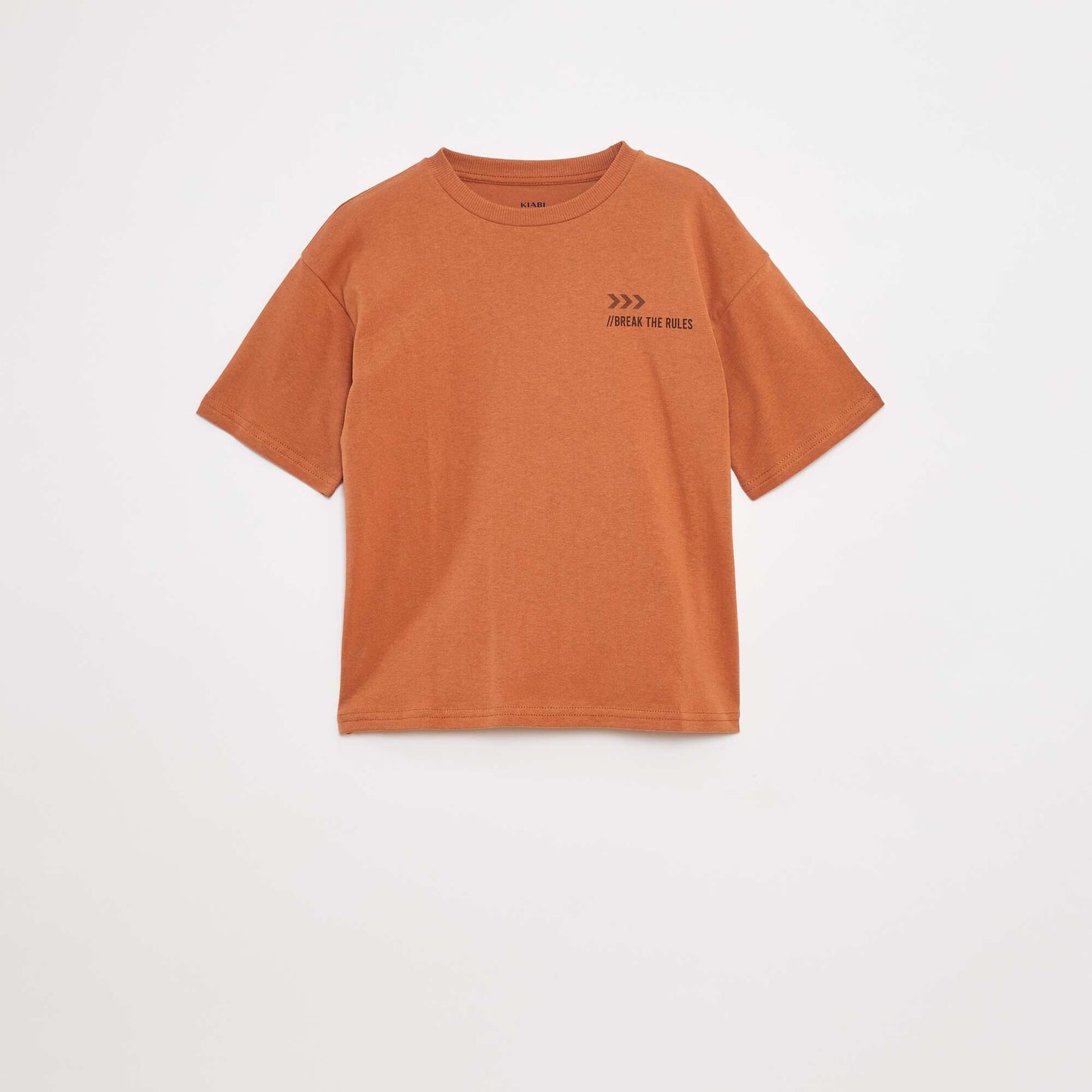 T-shirt imprimé à message MARRON