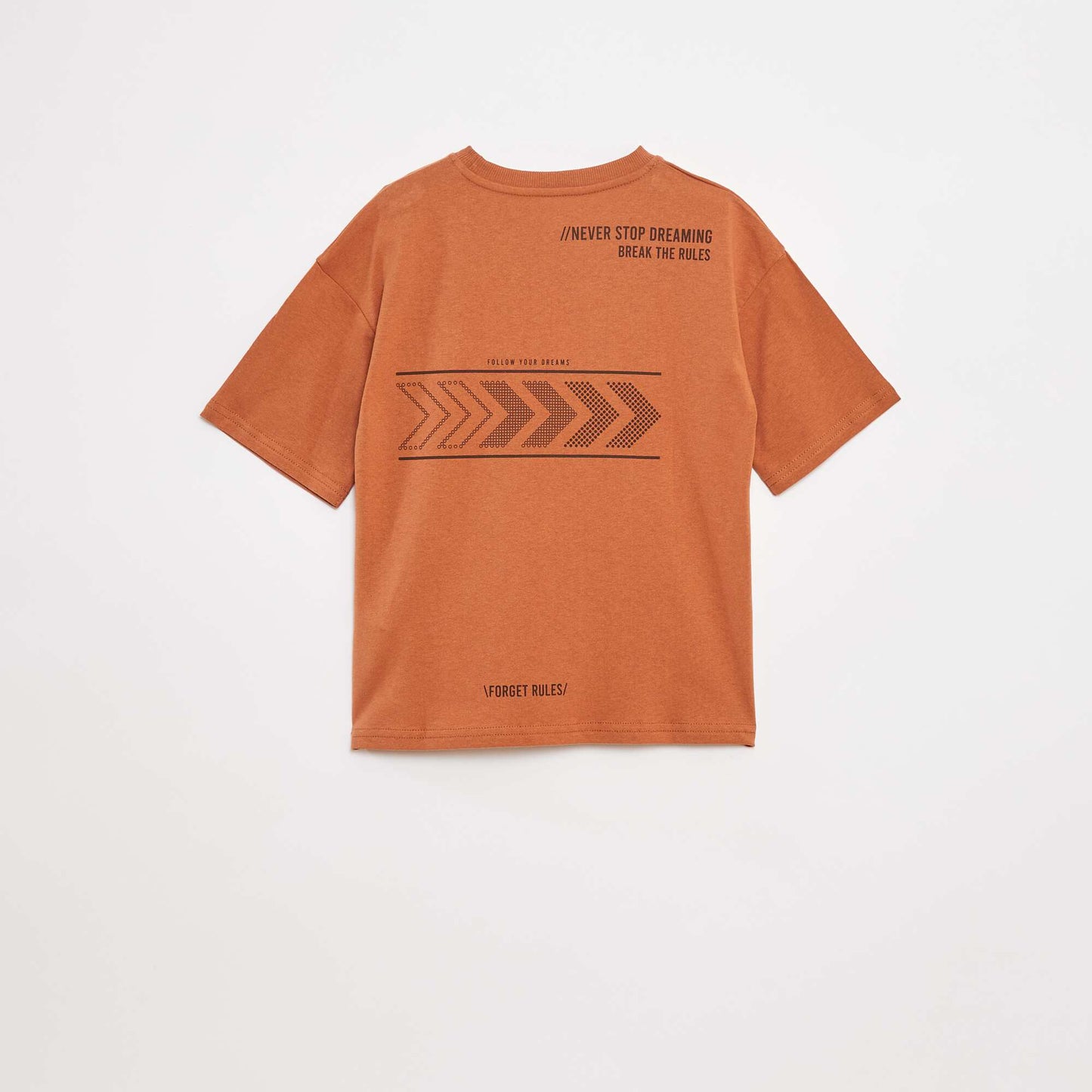 T-shirt imprimé à message MARRON