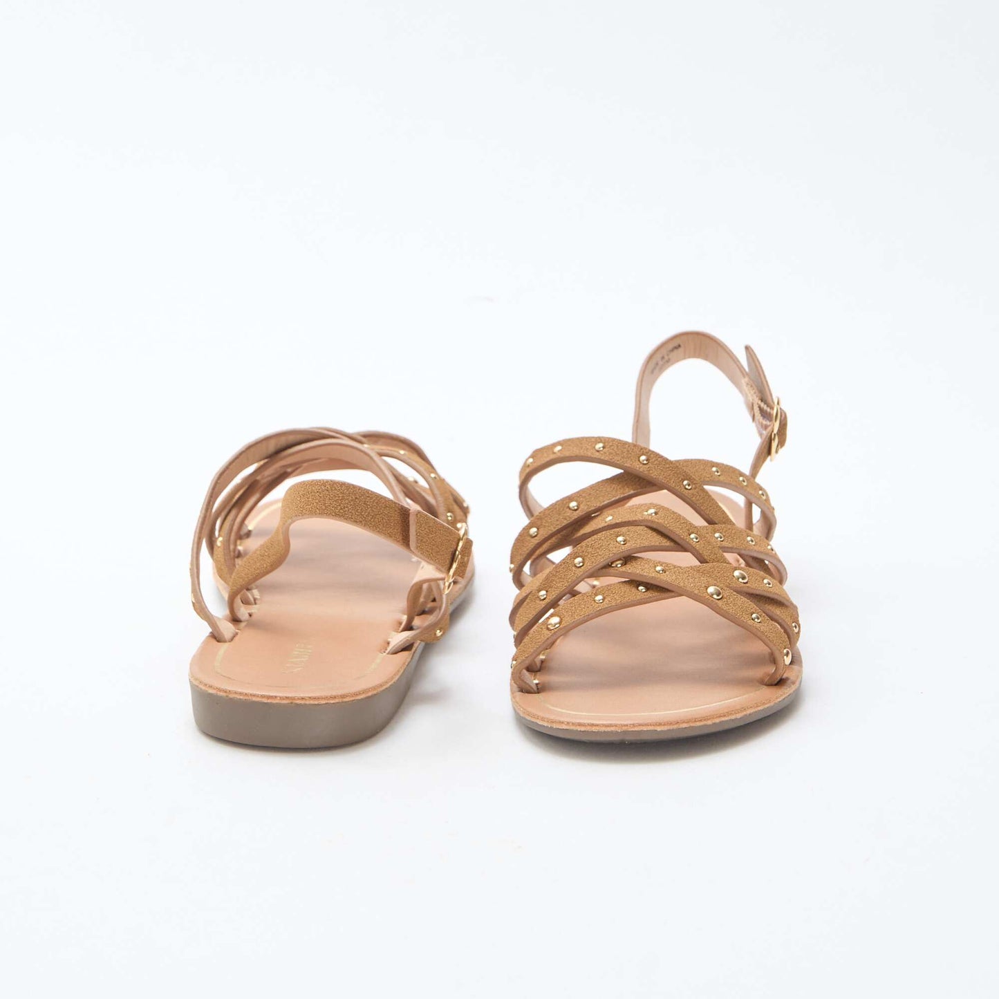 Sandales brides avec clous BEIGE