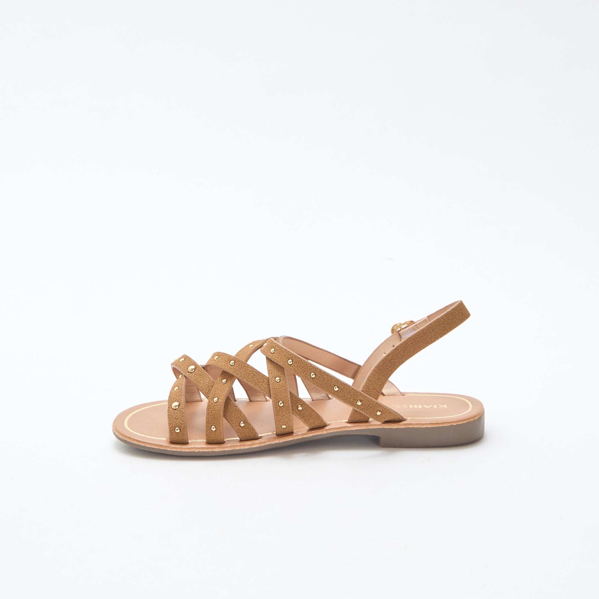 Sandales brides avec clous BEIGE