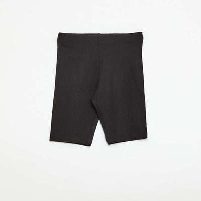 Short de cycliste en jersey coton uni NOIR