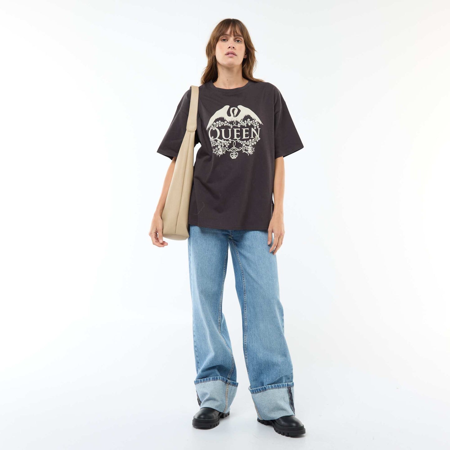 Tee-shirt oversize 'Queen' NOIR