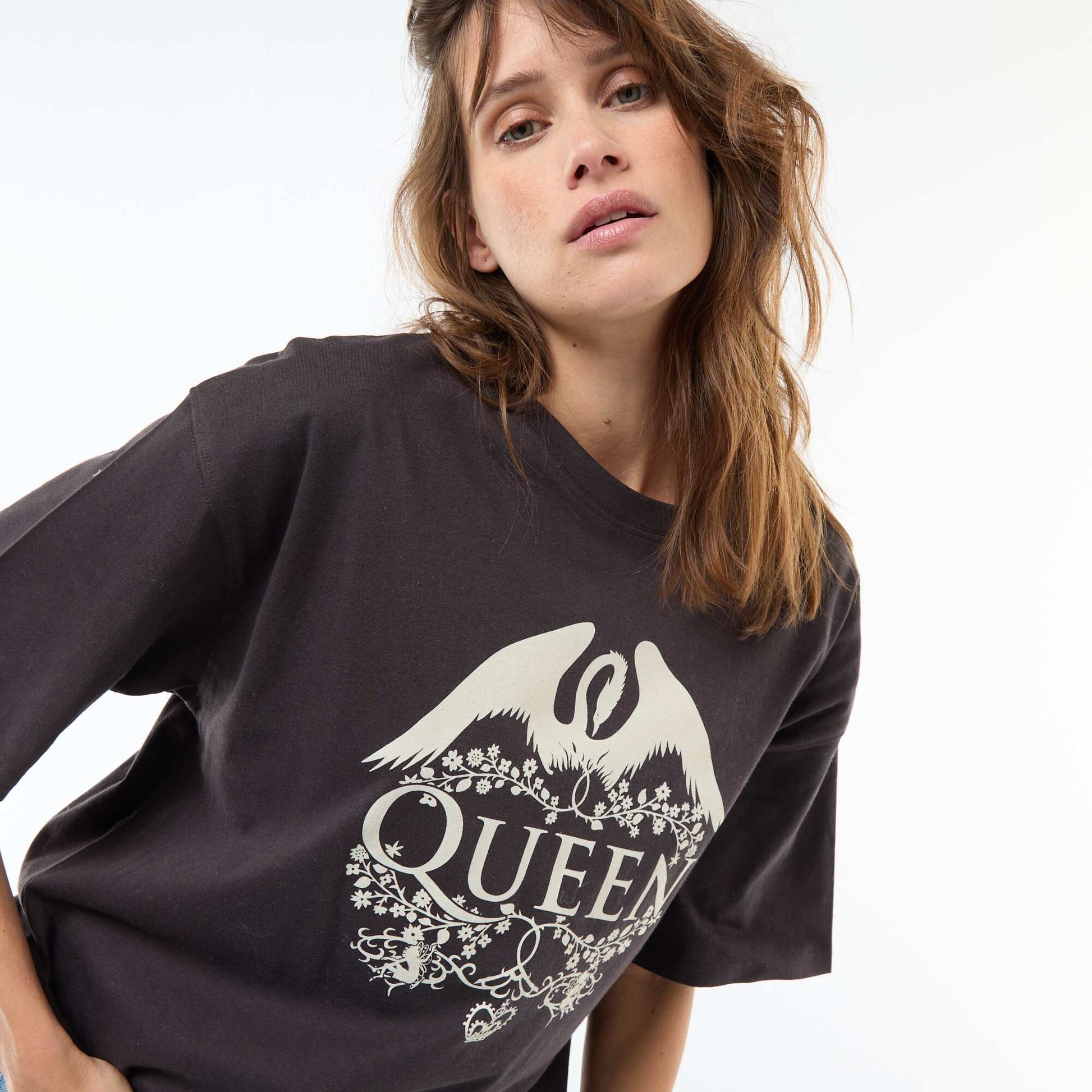 Tee-shirt oversize 'Queen' NOIR