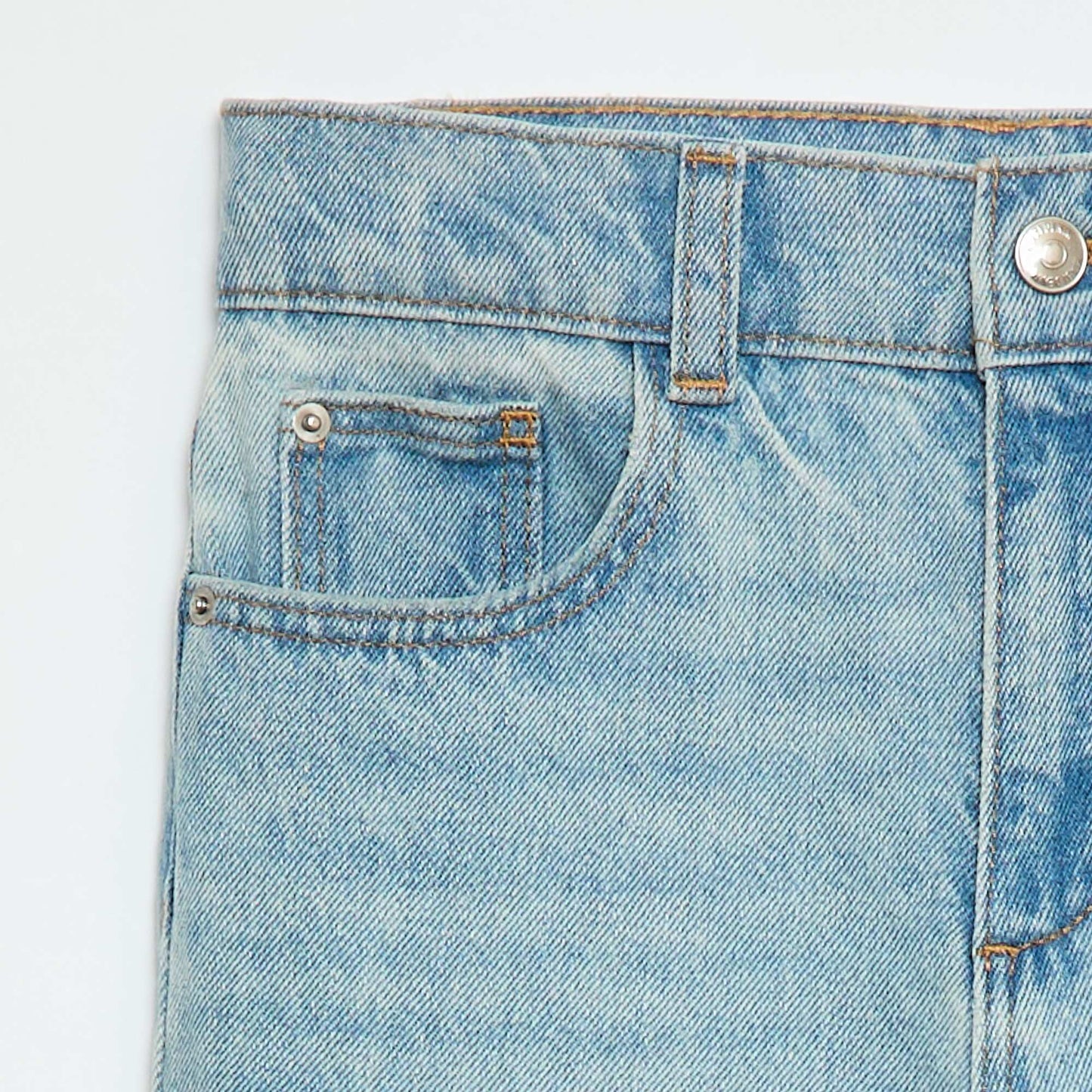 Pantalon en denim à taille haute BLEU