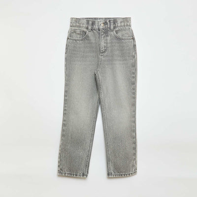 Pantalon en denim à taille haute GRIS