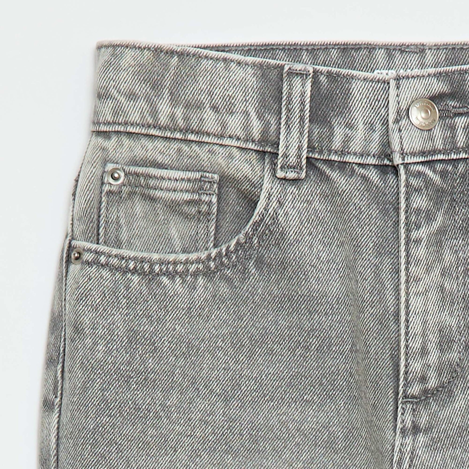 Pantalon en denim à taille haute GRIS